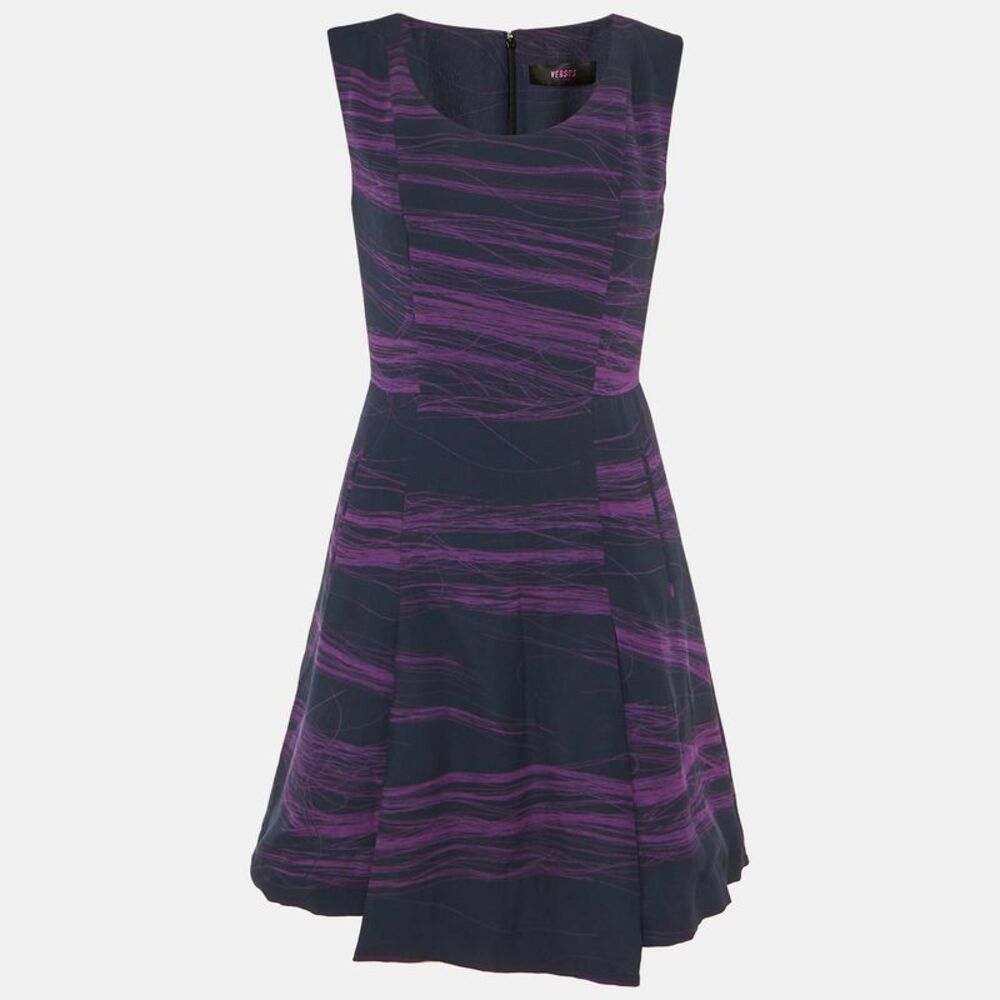 Versus Versace Navy Blue Crepe Sleeveless Dress M